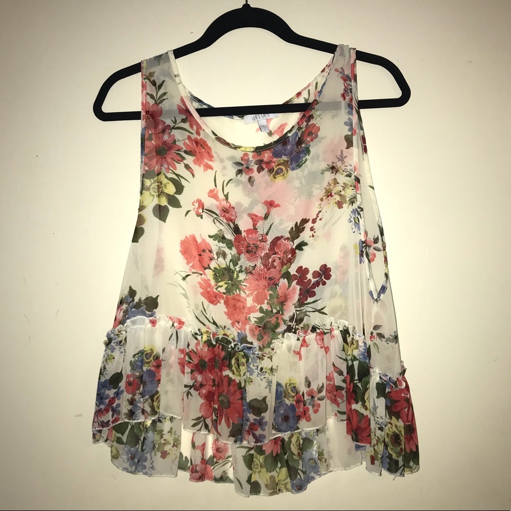 Floral print sleeveless top